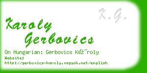 karoly gerbovics business card